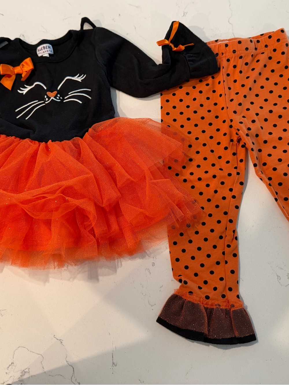 Burberry Black and Orange Kitty Tutu Set